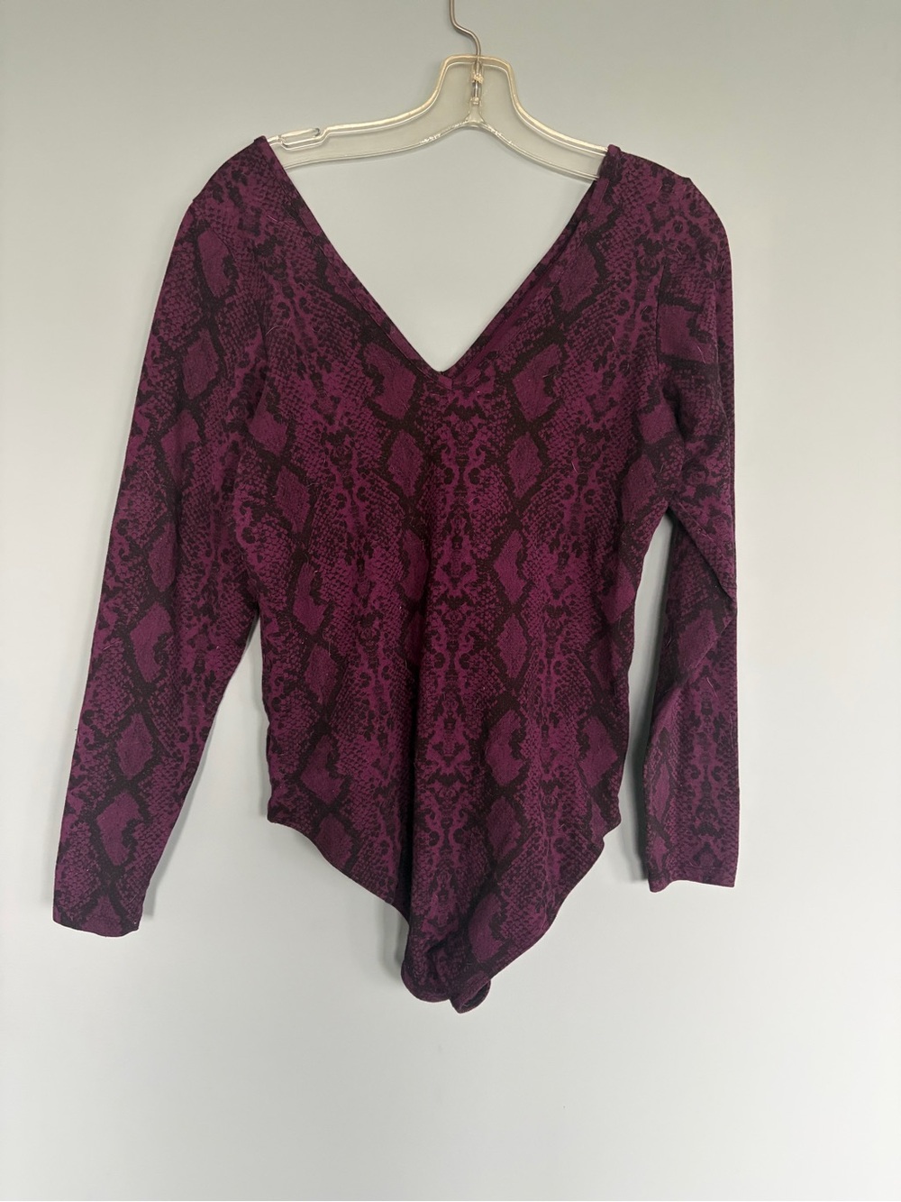 torrid Purple Snake-Print V-Neck Bodysuit